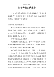 财管专业实践报告
