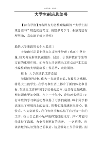 大学生副班总结书