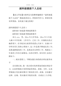 副科级提拔个人总结