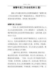 辅警年度工作总结范例(2篇)