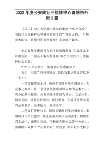 2022年度公安践行三能精神心得感悟范例5篇