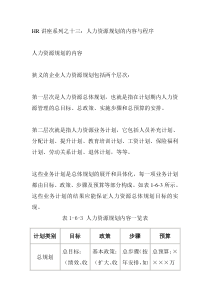 13 人力资源规划的内容与程序