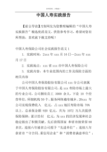 中国人寿实践报告