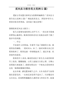 采风实习报告范文范例(2篇)