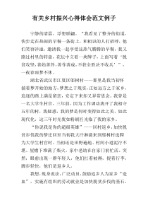 有关乡村振兴心得体会范文例子