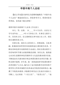 申报中高个人总结