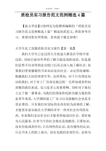 质检员实习报告范文范例精选4篇