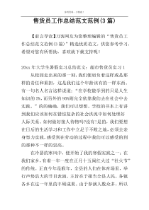 售货员工作总结范文范例(3篇)