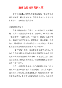 脱贫攻坚培训范例4篇