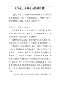 大学生上学期总结范例(3篇)