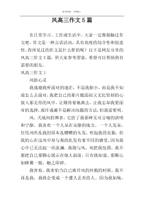 风高三作文5篇