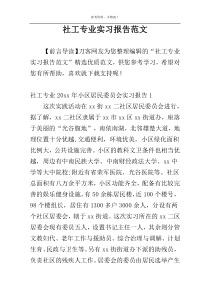 社工专业实习报告范文