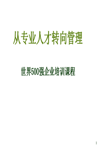 从专业人才走向管理