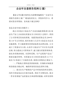 企业年自查报告范例(2篇)