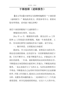 干部挂职（述职报告）