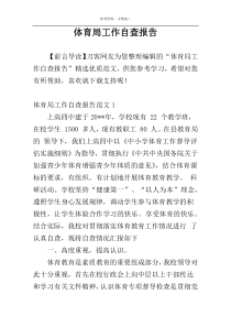 体育局工作自查报告