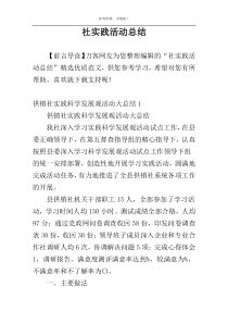 社实践活动总结