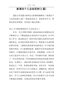 新课改个人总结范例(2篇)