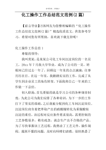 化工操作工作总结范文范例(2篇)