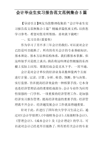 会计毕业生实习报告范文范例集合5篇