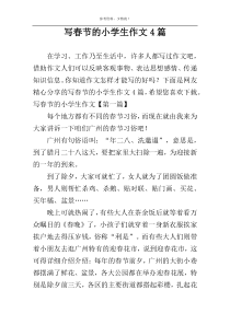 写春节的小学生作文4篇