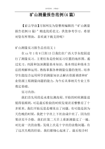 矿山测量报告范例(4篇)