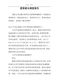 爱国意识调查报告