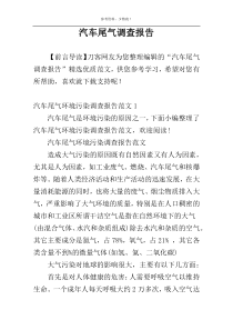 汽车尾气调查报告