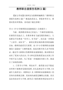 教师职自查报告范例(2篇)