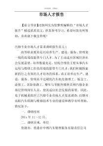 市场人才报告