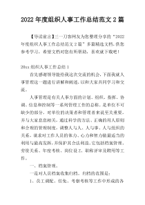 2022年度组织人事工作总结范文2篇