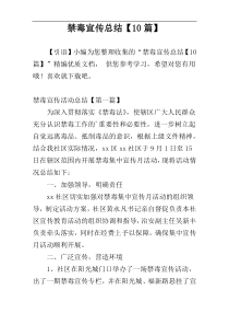 禁毒宣传总结【10篇】