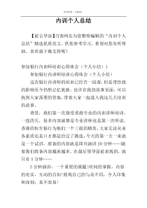 内训个人总结