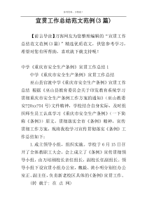 宣贯工作总结范文范例(3篇)