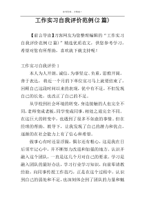 工作实习自我评价范例(2篇)
