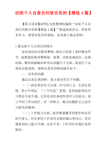 法院个人自查自纠报告范例【精选4篇】