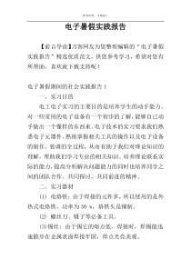 电子暑假实践报告