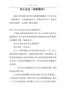非公企业（述职报告）