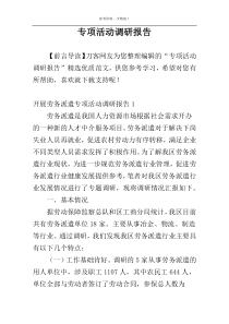 专项活动调研报告