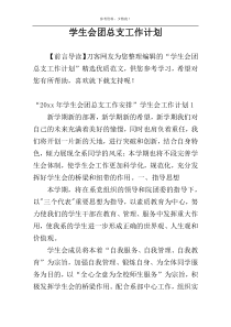 学生会团总支工作计划