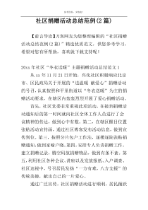 社区捐赠活动总结范例(2篇)
