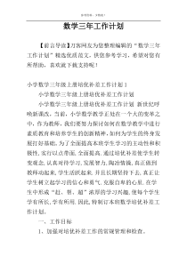数学三年工作计划