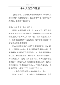 中介人员工作计划