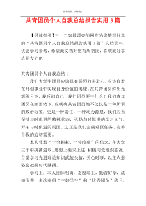 共青团员个人自我总结报告实用3篇