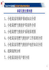 09年壁挂炉培训讲义