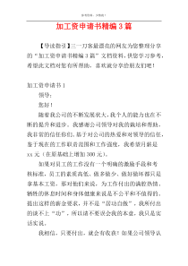 加工资申请书精编3篇