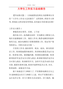 大学生工作实习总结报告