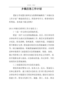 乡镇应急工作计划