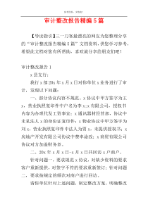 审计整改报告精编5篇