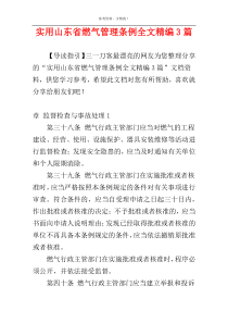 实用山东省燃气管理条例全文精编3篇